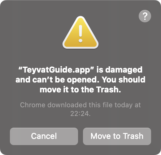 打开 Teyvat Guide 时的报错界面